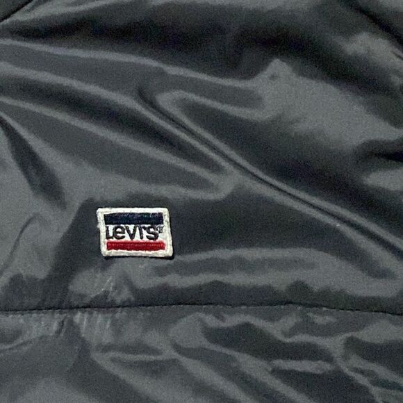 Levis Nylon Puffer Jacket Sherpa Black Zipper Up Women Size XL - Picture 5 of 13